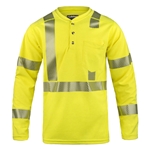 Lakeland Hi-Vis FR Long Sleeve Knit Henley Shirt HSAT29RT