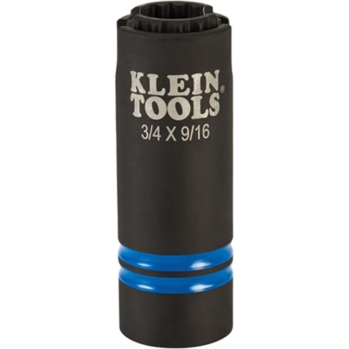 Klein 12 Point 3 in 1 Slotted Impact Socket Small Slot, 3/4", 9/16" 66031