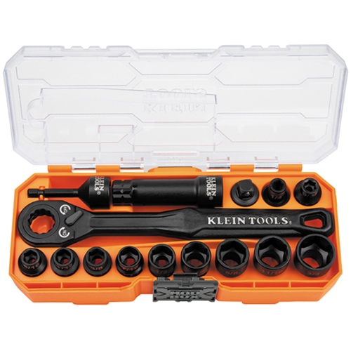 Klein KNECT 8.5 Inch Drive Impact Rated Pass Through Socket Set 15 Piece 65400