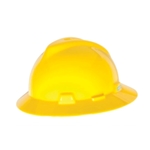 MSA V-Guard Yellow Full Brim Hard Hat 475366