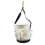 Klein Canvas Tapered-Wall Bucket with 4 Pockets