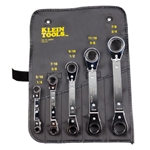 Klein 5-Piece Fully Reversible Ratcheting Offset Box Wrench Set 68245
