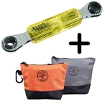 Klein Lineman's Insulating 4-in-1 Box Wrench & FREE Tool Pouch (2-Pack) KT223X4-INS
