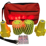 PowerFlare LED Road Flare Kit Yellow Body With Cone Adapters PF22