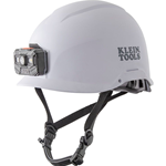 Klein Type-1 Non-Vented Class-E Safety Helmet, White With Headlamp 60146