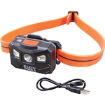 Klein Rechargeable Headlamp w/Silicone Strap, 400 lm, All-Day Run, Auto-Off