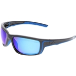 MCR Swagger Safety Glasses - SR438B Gray Frame With Blue Mirror Lens