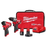 Milwaukee M12 FUEL™ 1/2" Hammer Drill & 1/4" Hex Impact Driver Combo Kit 3497-22