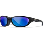 Wiley X AIRRAGE Safety Glasses - Gloss Black Frame, CAPTIVATE™ Polarized Blue Mirror Lens 692