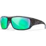 Wiley X WX OMEGA Safety Glasses - Kryptek® Neptune™ Frame, CAPTIVATE™ Polarized Green Mirror Lens ACOME13