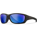 Wiley X WX GRAVITY Safety Glasses - Black Crystal Frame, CAPTIVATE™ Polarized Blue Mirror Lens CCGRA19