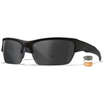 Wiley X WX VALOR Safety Glasses Matte Black Frame, Clear & Smoke Grey & Light Rust Lenses CHVAL06