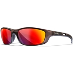 Wiley X P-17 Safety Glasses - Black Crystal Frame, CAPTIVATE™ Polarized Red Mirror Lens P-17R