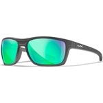 Wiley X WX KINGPIN Safety Glasses Matte Graphite Frame, CAPTIVATE Polarized Green Mirror Lens ACKNG07