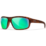 Wiley X WX CONTEND Safety Glasses - Matte Demi Frame, CAPTIVATE™ Polarized Green Mirror Lens ACCNT07