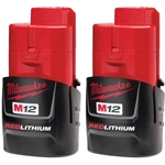 Milwaukee M12™ REDLITHIUM™ Compact Battery CP1.5 Two Pack 48-11-2411