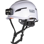 Klein Type-2 Non-Vented Class-E Safety Helmet, White With Headlamp 60525