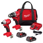Milwaukee M18 Compact Brushless Drill Driver And Impact Driver Kit 3692-22CT