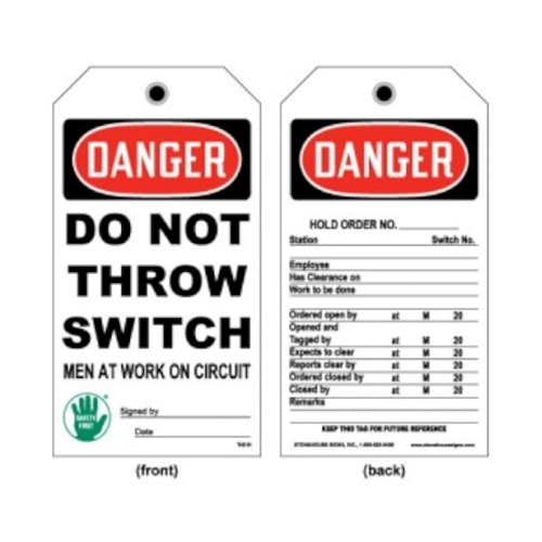 "Do Not Throw Switch" Lockout Tag 84