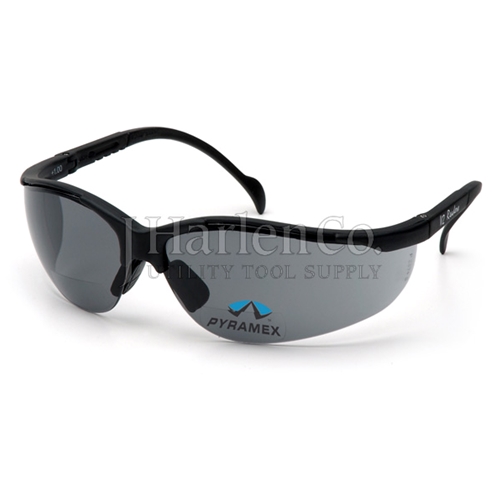 Pyramex VENTURE II 2.5 Bifocal Safety Glasses Black Frame With Gray Lens SB1820R25