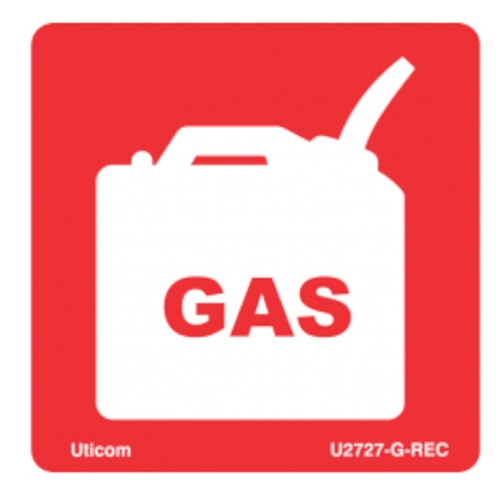 Safety Label "GAS INSIDE" U2727-GI-REC