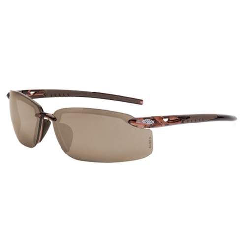 Crossfire ES5 HD Brown Flash Mirror Lens With Crystal Brown Frame Safety Glasses 29117