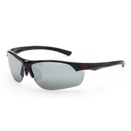 Crossfire AR3 Silver Mirror Lens With Shiny Black Frame Safety Glasses 1663