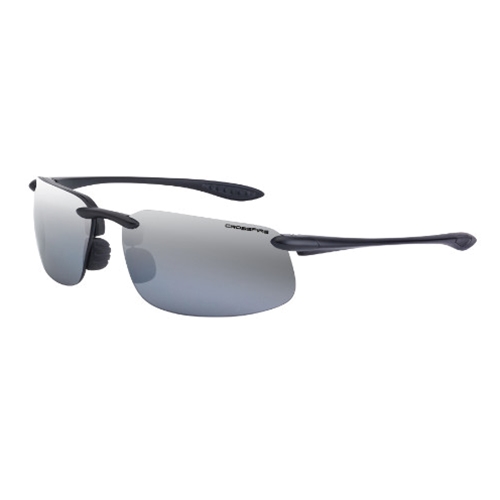 Crossfire ES4 Silver Mirror Polarized Lens With Crystal Black Frame Safety Glasses 21427