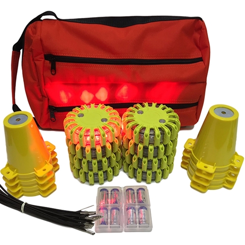 PowerFlare LED Marker Light Kit Orange Body With Cone Adapters CKT-SP8