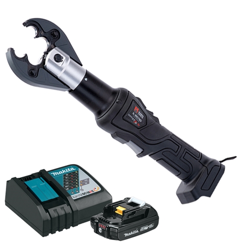 Huskie 18V(Makita) 6 Ton Inline Compression Tool Kit With O Jaw & 12VDC Charger IL-MK7NDODC