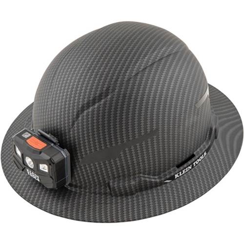 Klein Hard Hat, Premium KARBN™ Pattern, Non-Vented Full Brim, Class E, Lamp 60346