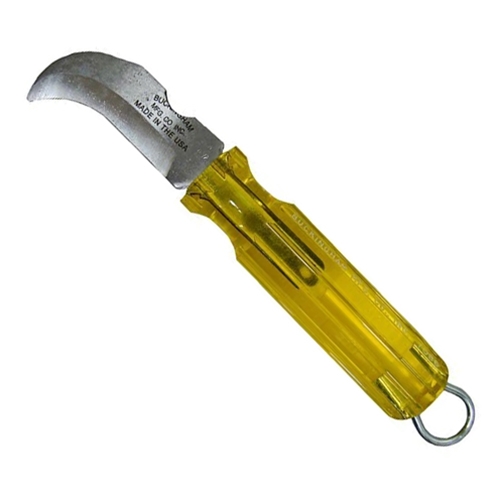 Buckingham Yellow Handled Skinning Knife With Notched Blade And Blunt Tip