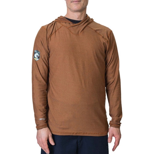 DragonWear Pro Dry Tech Hoodie Long Sleeve Shirt Rust 146481