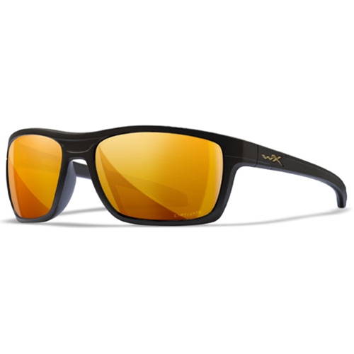 Wiley X WX KINGPIN Safety Glasses Matte Black Frame, CAPTIVATE Polarized Bronze Mirror Lens ACKNG14