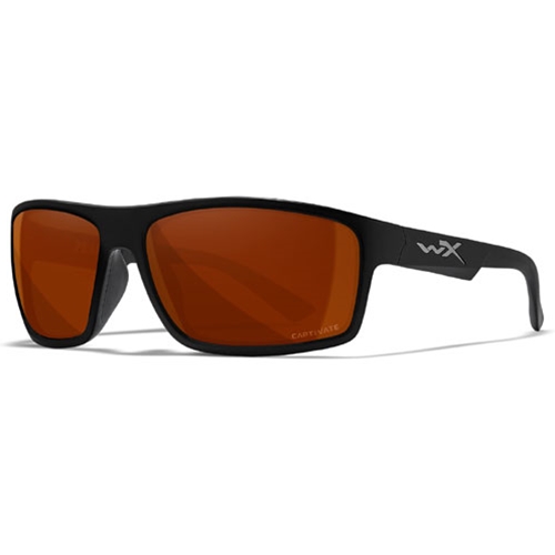Wiley X WX PEAK Safety Glasses Matte Black Frame, CAPTIVATE Polarized Copper Lens ACPEA02