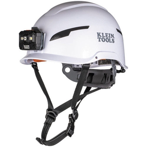 Klein Type Two Non Vented Class E Safety Helmet White With Headlamp 60525