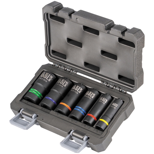 Klein 2 in 1 Flip Impact Socket 6 Piece Set With Two 3 in 1 Slotted Sockets 66090