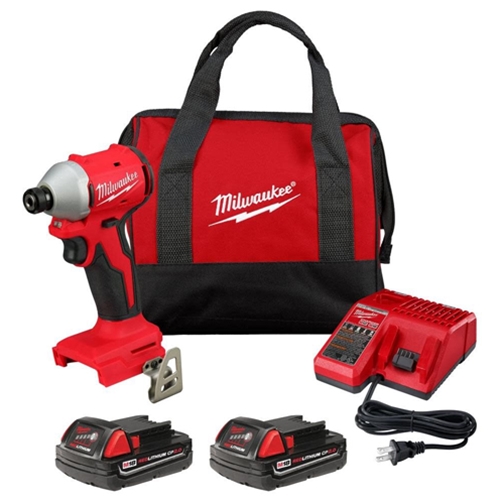 Milwaukee M18 Compact Brushless 1/4 Inch Hex Impact Driver Kit 3650-22CT