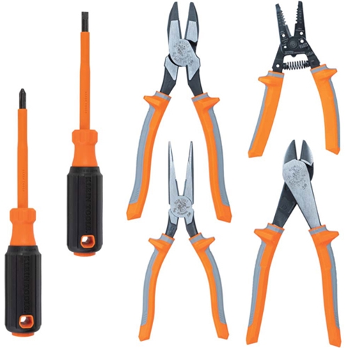 Klein 1000V Insulated 6 Piece Tool Set With Cutters Pliers Strippers and Screwdrivers 9418R