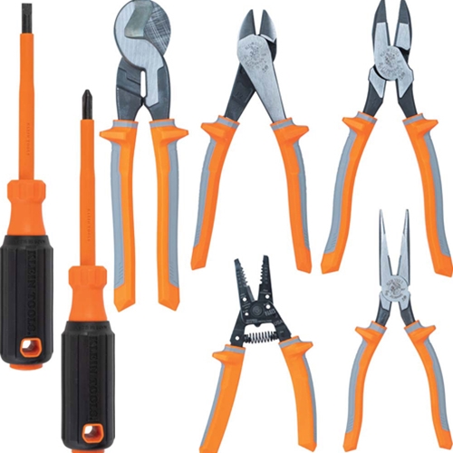 Klein 1000V Insulated 7 Piece Tool Set With Cutters Pliers Strippers and Screwdrivers 9421R