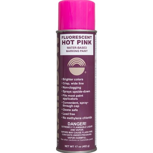 Rainbow Technology Water-Based Marking Paint Fluorescent Hot Pink 17 ounce Aerosol Can 4637