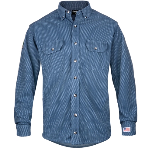 Lakeland High Performance FR Knit Button Up Shirt Dark Blue ISHATP12