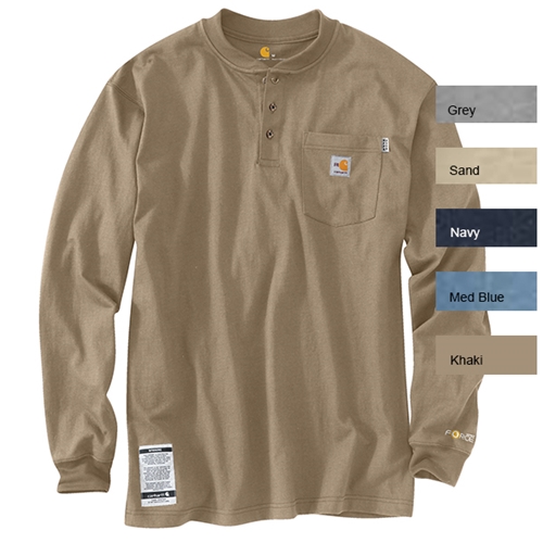 Carhartt FR Force Cotton Long Sleeve Henley Shirt 100237
